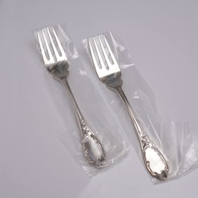 2pc Buccellati Sterling Silver Fish/Salad Forks, Monte Mario Pattern