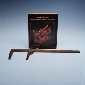 2pc Vintage American Woodworking Tools Book and Wooden Caliper