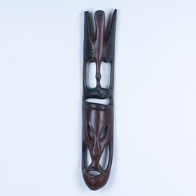 African Carved Wood Ceremonial Mask