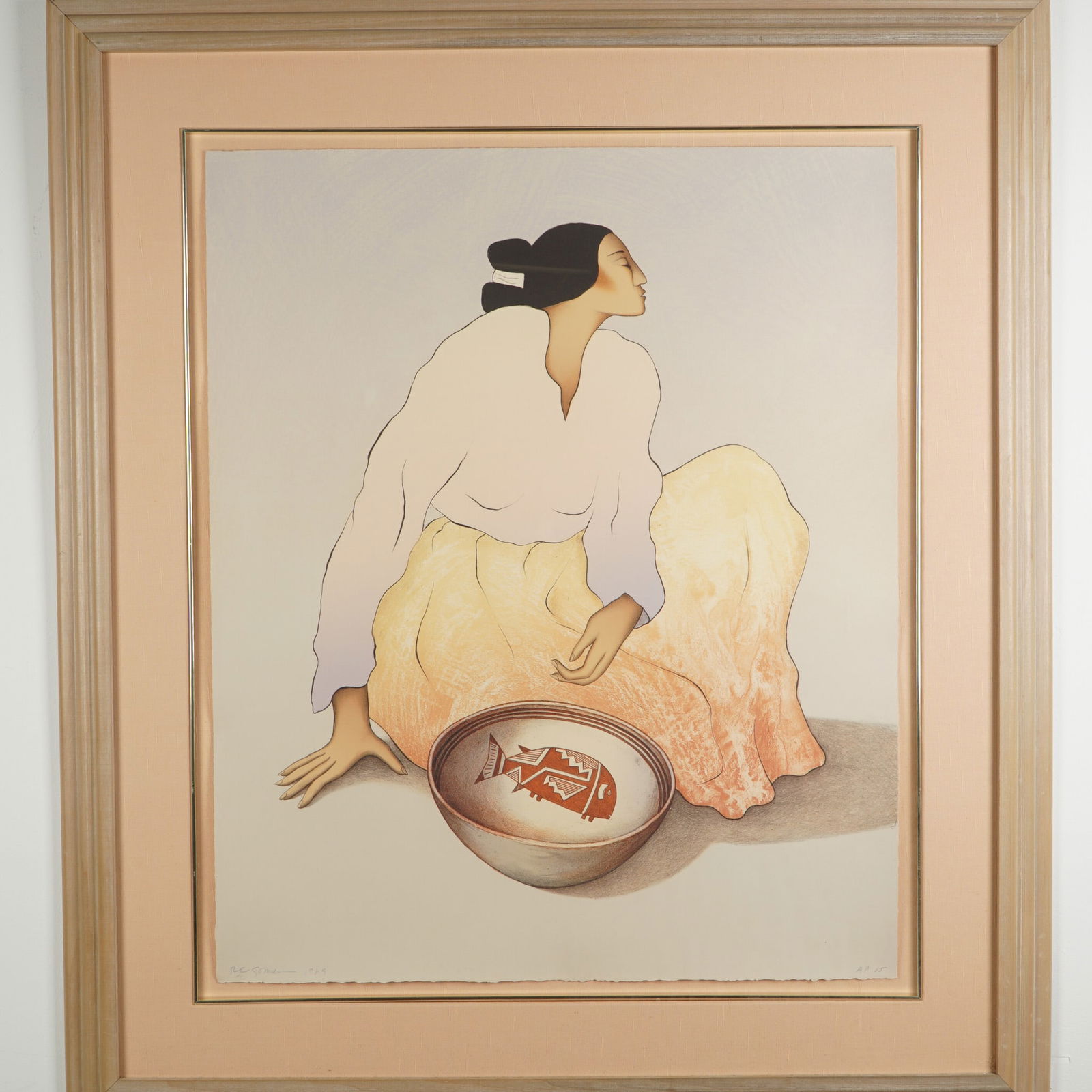 R. C. Gorman, Artist Proof Color Lithograph, Mimbres Woman, Signed (1 of 6)