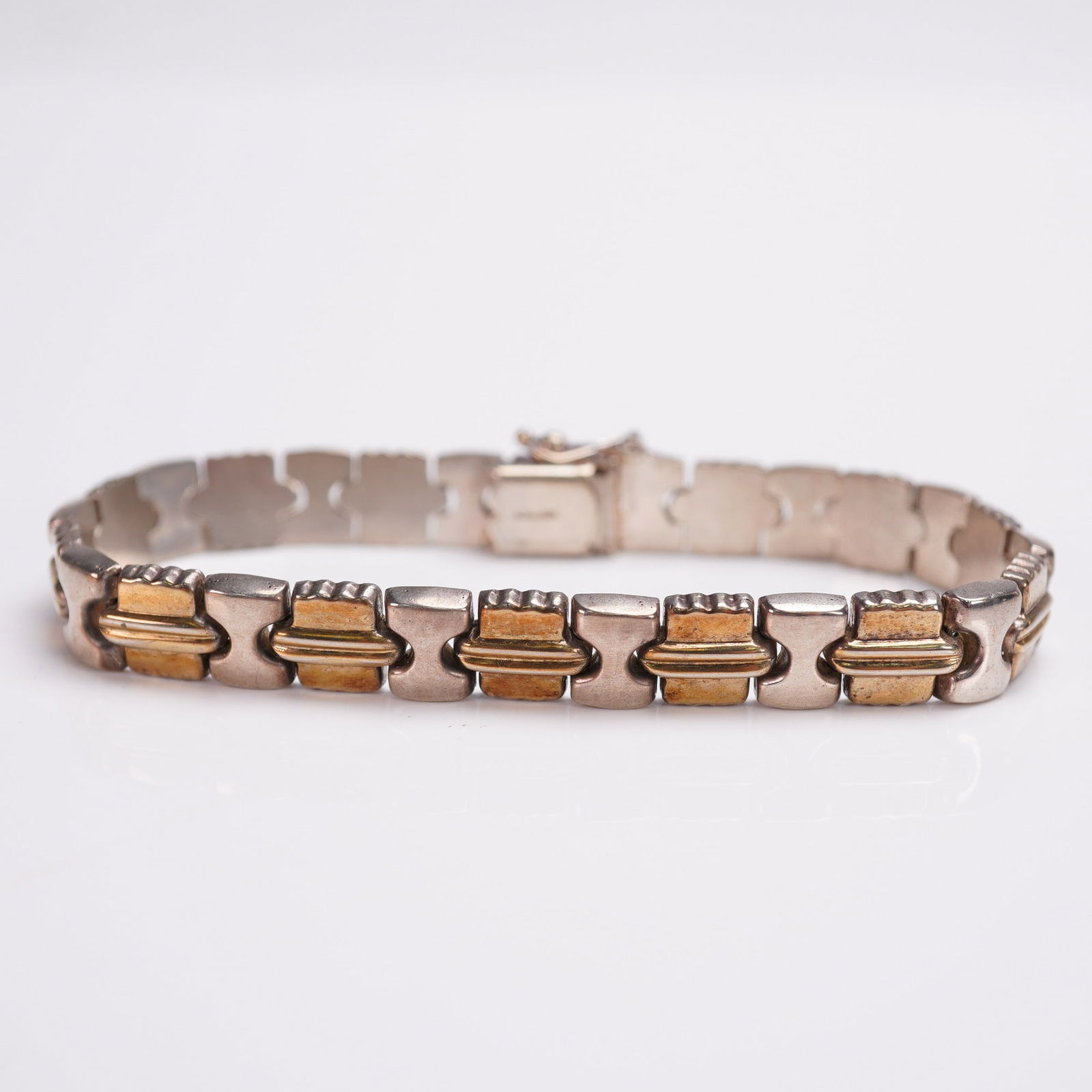 Italian Sterling Silver and Gold-Tone Link Bracelet (1 of 4)