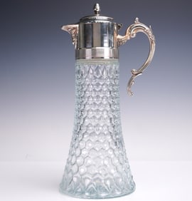Vintage Silver Plated and Crystal Pitcher