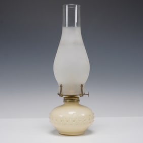 Lamplight Farms Hobnail Glass Oil Lamp with Frosted Chimney