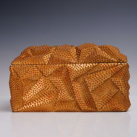 Sculptural Geometric Gilt Lidded Box
