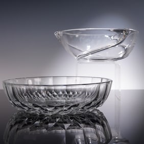 2pc Val Saint Lambert Crystal Bowls