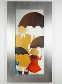 Jessica Stoddart-Ladd, Oil on Wood Canvas, Mother and Daughter, Signed