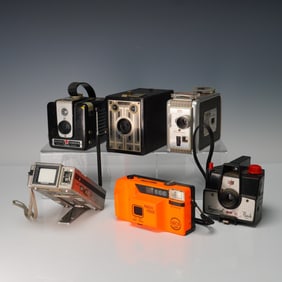 6pc Vintage Cameras and Portable TV Lot