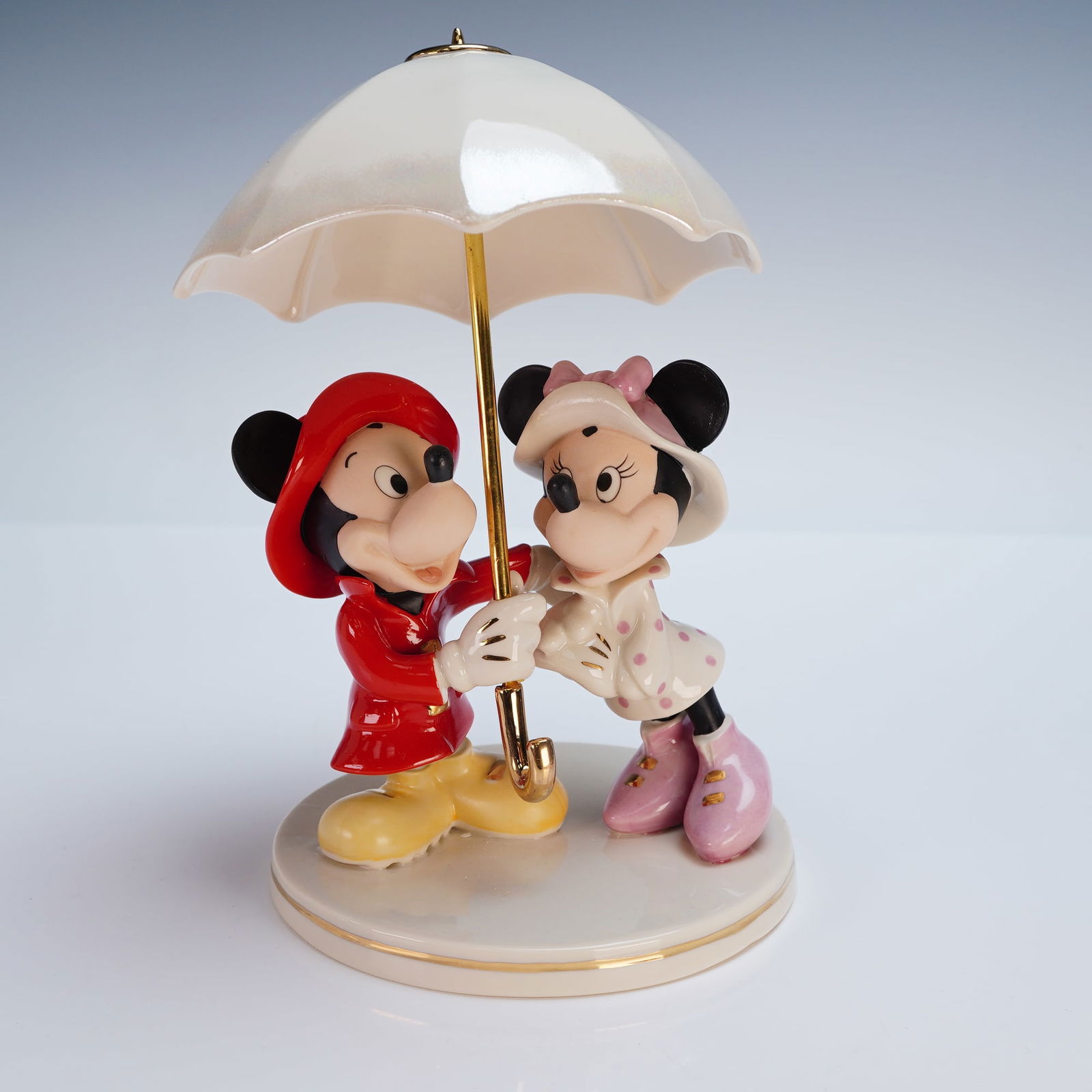 Lenox Mickey and Minnie Singing in the Rain Figurine