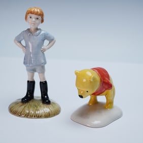 2pc Royal Doulton Figurines, Christopher Robin and Winnie the Pooh