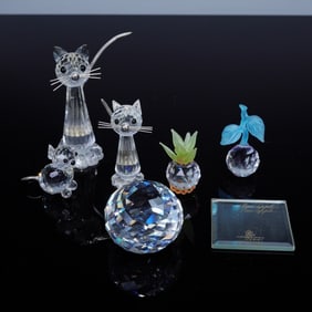 7pc Swarovski and Other Austrian Assorted Crystal Figurines