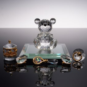 7pc Swarovski Crystal Figurine Collection, Carousel, Bear and Memories