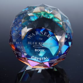 Swarovski Paperweight, Warner's Blue Ribbon Book Limited Edition