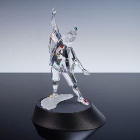2pc Swarovski Crystal Figurine, Pierrot with Base