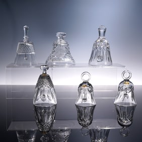 6pc Cut Crystal Glass Bells, Waterford, Val Saint Lambert