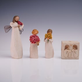 4pc Willow Tree Figurines and Friendship Keepsake Box