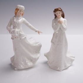 2pc Royal Doulton Figurines: Missing You HN4076 & Skating HN4370