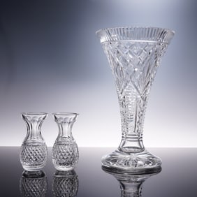 3pc Waterford Crystal Vases, Assorted Sizes and Cuts