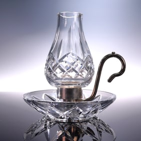 Waterford Cut Crystal Hurricane Lamp Candle Holder