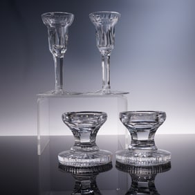 4pc Waterford Crystal Candleholders, Carina Pattern