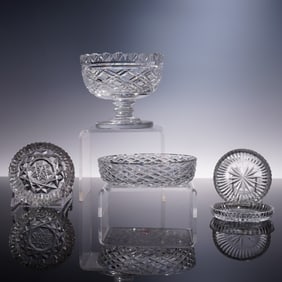 Group of 5 Waterford Cut Crystal Table Accessories