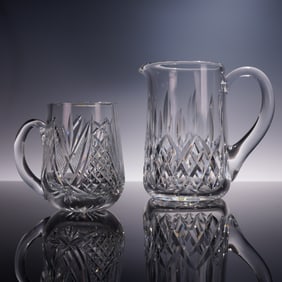 2pc Waterford Crystal Pitcher and Mug
