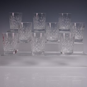 9pc Stuart Crytal Tumblers, Westbury Cut
