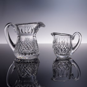 2pc Waterford Crystal Table Pitchers, Creamer & Syrup