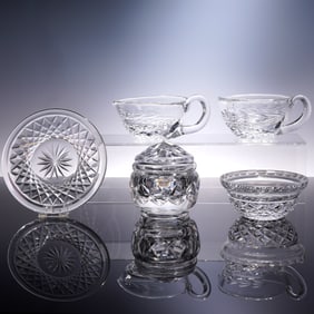 5pc Waterford Crystal Tableware: Sauce boats, Bowl & More