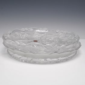 3pc Vintage Pressed Glass Platters - Waterford, Laura Japan, Waltherglas