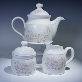 5pc Royal Doulton Tea Service Set, Fresh Flowers Chelsea