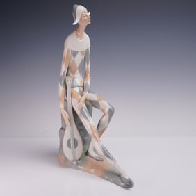 Nao by Lladro Porcelain Figurine, Harlequin with Mandolin