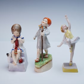 3pc Royal Worcester Days of the Week Figurines, Tuesday, Thursday, Saturday