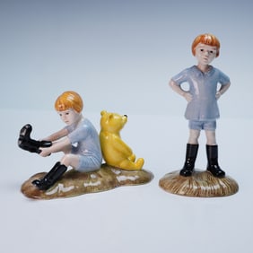 2pc Royal Doulton Figurines, Christopher Robin and Winnie the Pooh