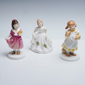 3pc Royal Doulton Figurines, Childhood Moments Theme