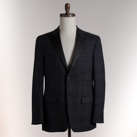 Lauren Ralph Lauren Black Watch Tartan Wool Tuxedo Jacket