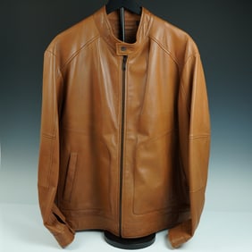 Roundtree & Yorke Premium Leather Jacket, Tan