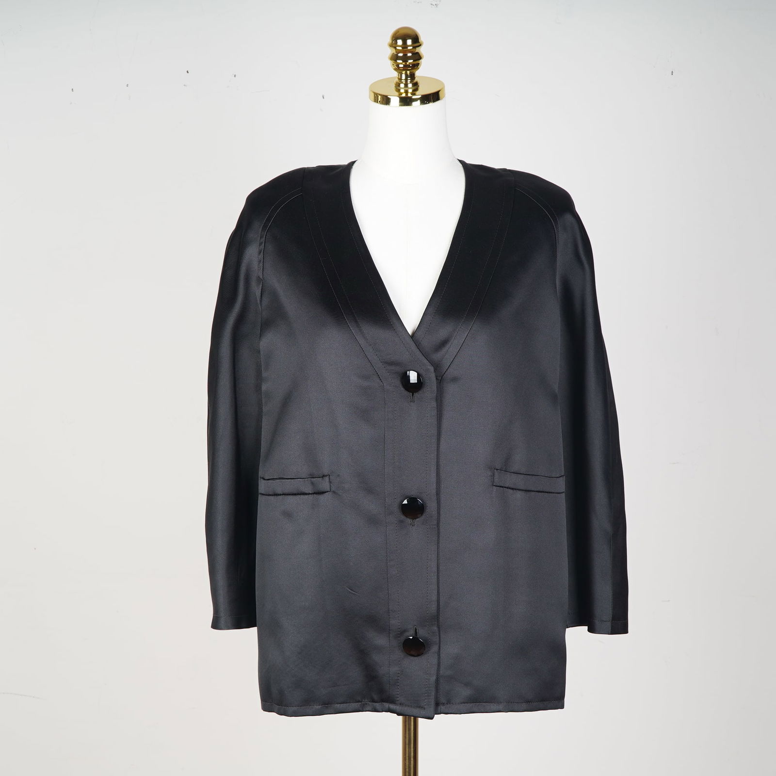 Valentino Boutique Black Satin Jacket (1 of 3)