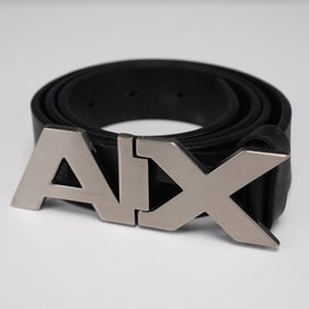 Armani Exchange Black Genuine Italian Leather Belt