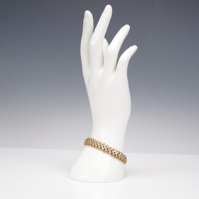 Sterling Silver Bracelet with Clear Stones