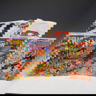 8pc Marvel and DC Comic Books, Thor, Spider-Man, Superman, and More: Group of eight vintage and modern comic books from Marvel and DC Comics, featuring key issues from popular superhero franchises. Includes The Mighty Thor #127, published in April 1966, featuring the s