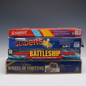 4pc Board Games: Scrabble, Sorry! Sliders, Battleship, Wheel of Fortune