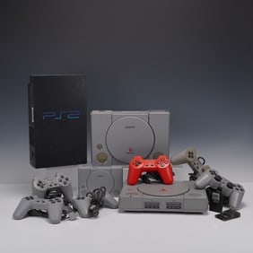 12pc Sony PlayStation Console & Controller Bundle + Memory Cards