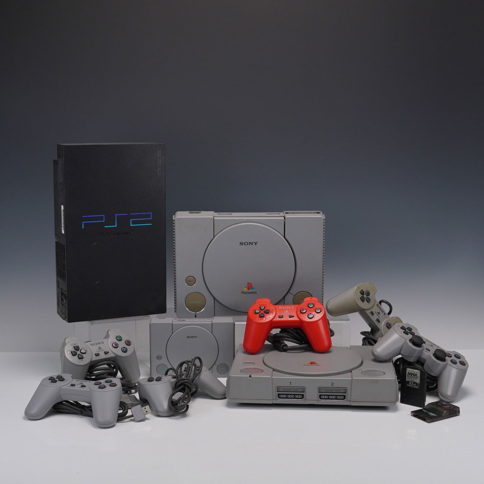 12pc Sony PlayStation Console & Controller Bundle + Memory Cards (1 of 10)