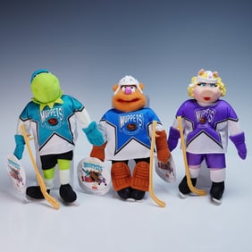 3pc Muppets McDonalds NHL Hockey Plush Kermit Fozzie Miss Piggy