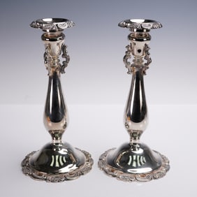 Pair of Wallace Silver Plated Candle Holders