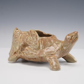 McCoy Pottery Figural Turtle Leaf Planter