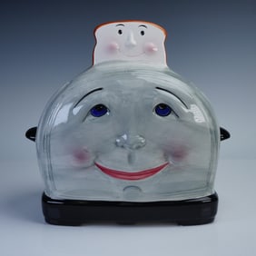 2pc Clay Art Cookie Jar Toaster Face San Francisco