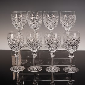 8pc Waterford Crystal Water Goblets Glasses Powerscourt