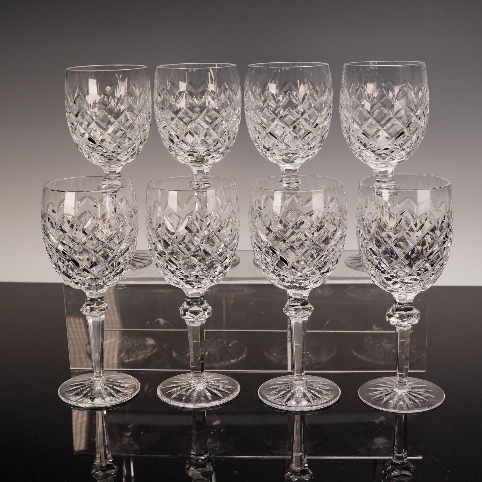 8pc Waterford Crystal Water Goblets Glasses Powerscourt (1 of 6)
