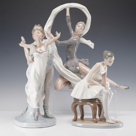 3pc Nao by Lladro Figurines, Ballet Dancers